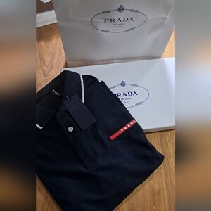 Prada Black Polo Shirt